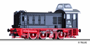 [Lokomotivy] → [Motorov] → [V 36] → 04637: dieselov lokomotiva ern s edou stechou a ndstavbou, erven rm a pojezd