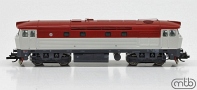 [Lokomotivy] → [Motorov] → [T478.1 „Bardotka”] → CD-751-161: dieselov lokomotiva erven-bl s edm pojezdem