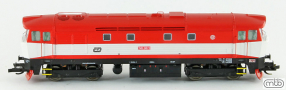 [Lokomotivy] → [Motorov] → [T478.1 „Bardotka”] → CD-749-246: dieselov lokomotiva erven-bl, ern rm a podvozky