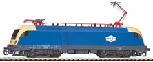 [Lokomotivy] → [Elektrick] → [BR 182 Taurus] → 47437: elektrick lokomotiva v barevn kombinaci modr-lut