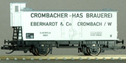 [Nkladn vozy] → [Kryt] → [2-os chladic] → 4794: bl s edou stechou a brzdaskou budkou „Crombacher-Has  Brauerei Eberhardt & Co.”