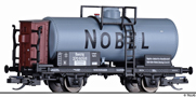 [Nkladn vozy] → [Cisternov] → [2-os R] → 95863: kotlov vz ed s brzdaskou budkou „Naphta-Industrie- Gesellschaft Gebrder Nobel“