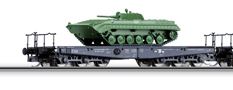 [Nkladn vozy] → [Nzkostnn] → [6-os ploinov] → 01606: ploinov nkladn vz ern s nkladem tanku BMP-1