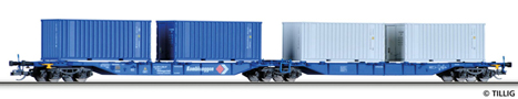 [Nkladn vozy] → [Nzkostnn] → [6-os Kombiwaggon] → 18031: modr „Kombiwaggon“ se tymi kontejnery 20′