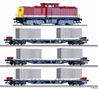 [Soupravy] → [S lokomotivou] → 01439 E: set lokomotivy BR 108 a t ploinovch voz s kontejnery 20′, s kolejivem a ovladaem