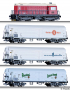[Soupravy] → [S lokomotivou] → 01049 E: set dieselov lokomotivy a t chladcch voz „75 Jahre Nenngre TT“