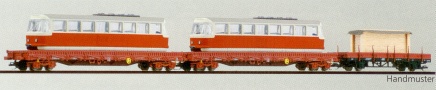 [Soupravy] → [Nkladn] → 501096: set dvou nkladnch voz Res s nkladem tramvaj Tatra a vozu Ks s bednou