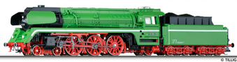 [Lokomotivy] → [Parn] → [BR 01] → 501205: parn lokomotiva zelen-ern s ervenm pojezdem a s kouovmi plechy