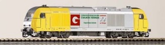 [Lokomotivy] → [Motorov] → [ER 20 Herkules] → 47587: dieselov lokomotiva  lut-stbrn s reklamou „Stahl aus Thuringen“