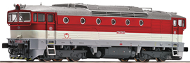 [Lokomotivy] → [Motorov] → [T478.3 „Brejlovec”] → 36255: dieselov lokomotiva erven-bl s edm rmem, tmavou stechou a pojezdem