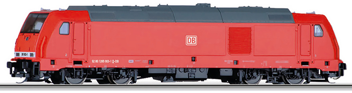 dieselová lokomotiva „TRAXX“ červená s šedou střechou BR 285