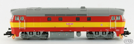 [Lokomotivy] → [Motorov] → [T478.1 „Bardotka”] → CSD-751-183: dieselov lokomotiva erven se lutm vstranm pruhem