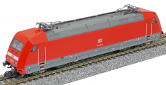 elektrická lokomotiva červená s polopantografy, typ BR 101