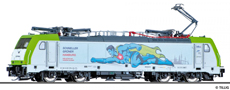 [Lokomotivy] → [Elektrick] → [BR 186] → 04920 E: elektrick lokomotiva stbrn s reklamnm potiskem „SCHNELLER GRNER HAMBURG“