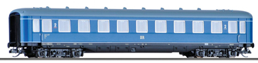 osobní vůz modrý s šedou střechou 2. tř., typ B4üe