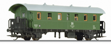 [Osobn vozy] → [Spn a osobn] → [2-os typ 29] → 01705: osobn vz zelen s edou stechou do pracovnho vlaku „Bauzug“