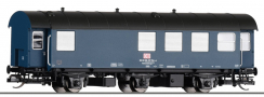 pomocný vůz do pracovního vlaku modrý s černou střechou, typ Wohnschlafwagen <sup>423</sup>