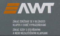 nákladní samovýsypný vůz šedý s logem „AWT“, typ Falls <sup>401.4</sup>