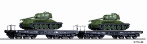 [Soupravy] → [Nkladn] → 01674: set dvou ploinovch voz s nkladem tank  T34/85 „Militrtransport“