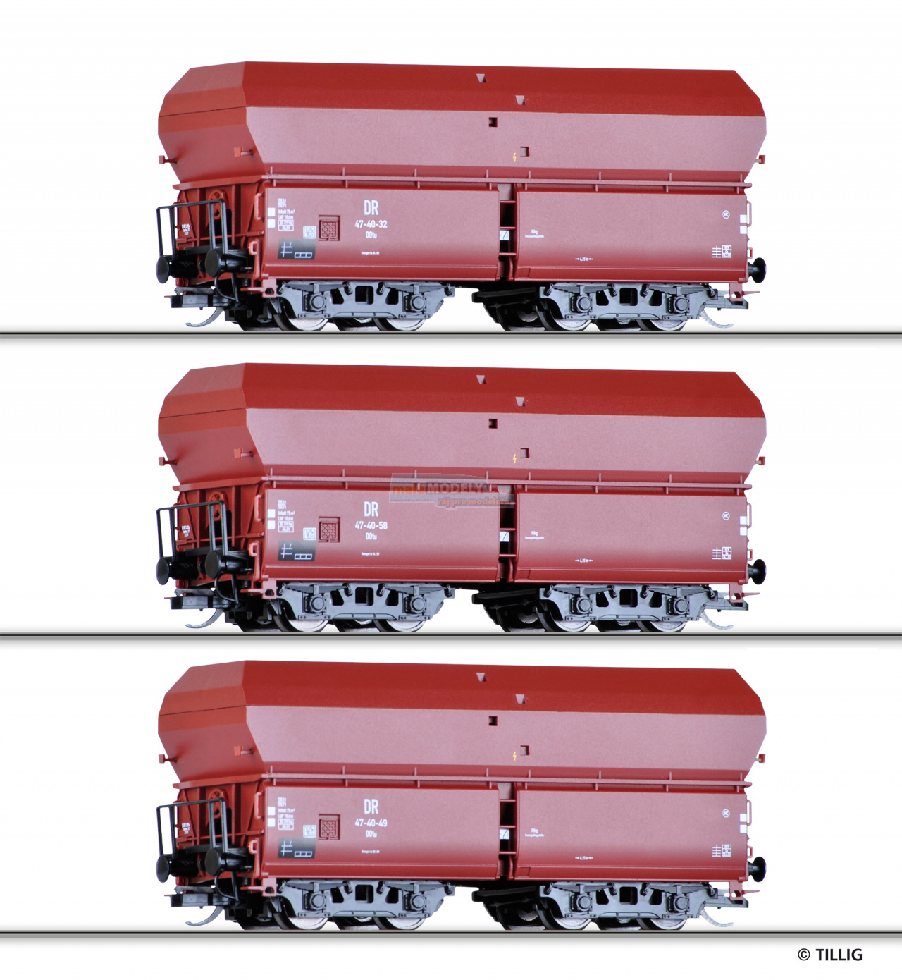Set 3 samovýsypných vozů OOt s nákladem uhlí <b>BraunKohlezug 2</b> - (31.03.2016)