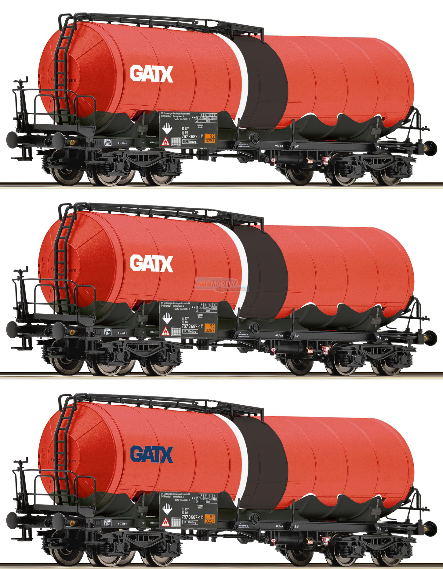 Set tří cisternových vozů GATX