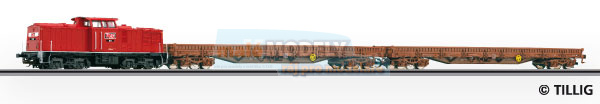 Set dieselová lokomotiva MEG,  2x nákladní vůz 