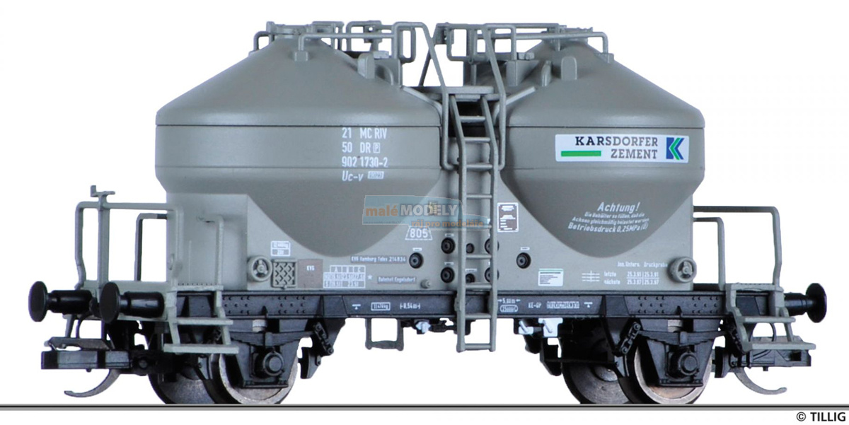 Jubilejní model 25 let TILLIG: Vůz na přepravu prachu „Karsdorfer Zement“