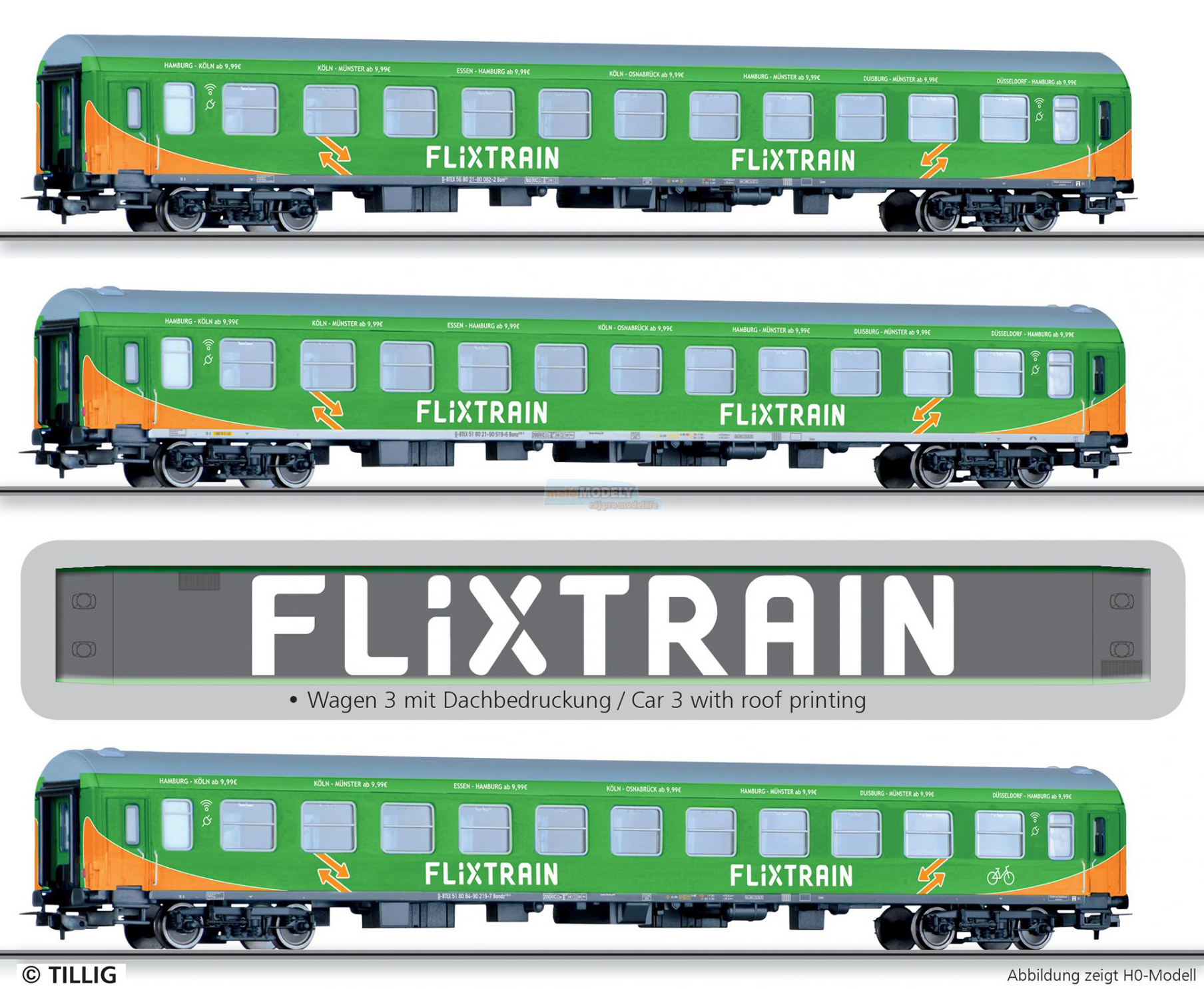 Set tří rychlíkových vozů „FLIXTRAIN“, Bauart Halberstadt