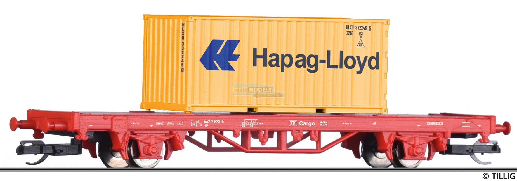 START - kontejnérový vůz Lgs s nákladem 20' kontejneru „Hapag-Lloyd“, -PŘEPRACOVANÝ-