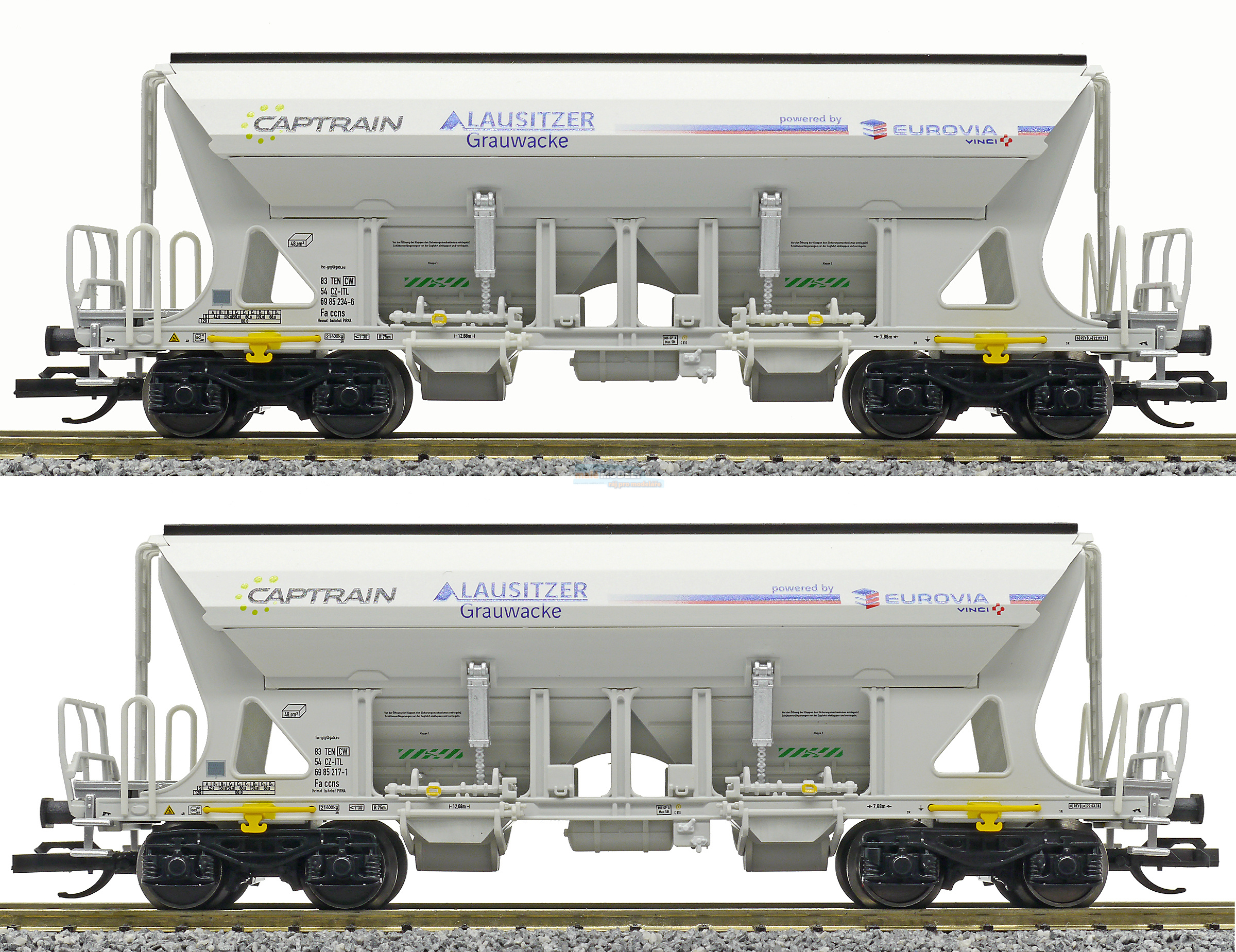 Set dvou samovýsypných vozů Faccns, Captrain/Eurovia