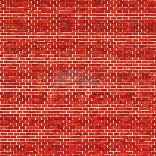 Dekor lepenka - Cihlová zeď červená, 22 x 10 cm