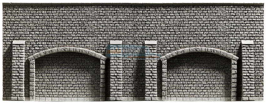 Zeď kamenná šedá - klenutá 51,6 x 9,8 cm