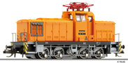 [Lokomotivy] → [Motorov] → [V 60] → 96116: dieselov lokomotiva oranov s pantografem, ern rm a ed pojezd