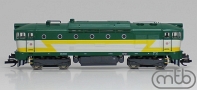 [Lokomotivy] → [Motorov] → [T478.3 „Brejlovec”] → TT753-314: dieselov lokomotiva zelen-bl se lutmi blesky
