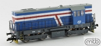 [Lokomotivy] → [Motorov] → [T466.2/T448.0] → TT740 420 : dieselov lokomotiva modr s ernm pojedem, ed stecha