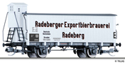 [Nkladn vozy] → [Kryt] → [2-os chladic] → 501721: chladic vz bl s edou stechou „Radeberger“