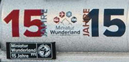 [Nkladn vozy] → [Cisternov] → [2-os Z52] → 501574: kotlov vz stbrn s reklamnm potiskem „15 Jahre Miniaturwunderland”