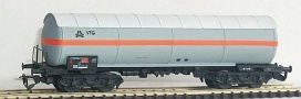 [Nkladn vozy] → [Cisternov] → [4-os na plyn] → 33100: kotlov vz ed s oranovm pruhem „VTG“