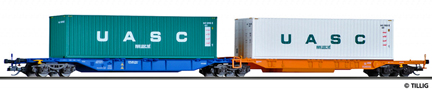 [Nkladn vozy] → [Nzkostnn] → [6-os Kombiwaggon] → 18006: modr-oranov „Kombiwaggon“ se dvma kontejnery 40′