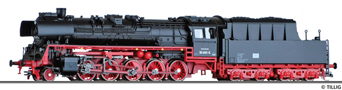 [Lokomotivy] → [Parní] → [BR 50] → 501771: parní lokomotiva černá s červeným pojezdem a kouřovými plechy