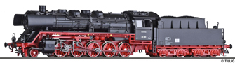 [Lokomotivy] → [Parní] → [BR 50] → 02098: parní lokomotiva černá s červeným pojezdem a s kouřovými plechy