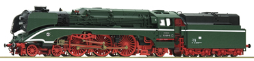 [Lokomotivy] → [Parní] → [BR 18] → 36035: parní lokomotiva zelená s červeným pojezdem a kouřovými plechy