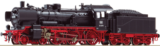 [Lokomotivy] → [Parní] → [BR 38] → 36044: parní lokomotiva černá s kouřovými plechy a s červeným pojezdem