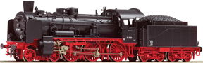 [Lokomotivy] → [Parní] → [BR 38] → 36040: parní lokomotiva černá s kouřovými plechy a s červeným pojezdem