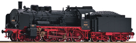 [Lokomotivy] → [Parní] → [BR 38] → 36053: parní lokomotiva černá s červeným pojezdem a kouřovými plechy