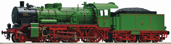 [Lokomotivy] → [Parní] → [BR 38] → 36056: parní lokomotiva zelená s červeným pojezdem