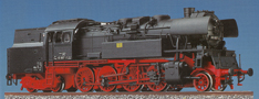 [Lokomotivy] → [Parní] → [BR 65] → 72100: parní lokomotiva černá s kouřovými plechy, červený pojezd