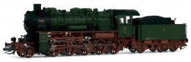 [Lokomotivy] → [Parní] → [BR 58] → HN9066: parní lokomotiva tmavě zelená s červeným pojezdem
