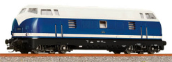 [Lokomotivy] → [Motorové] → [V 200] → 500781: modrá-bílá s černým rámem a pojezdem ″Aprilscherz-Lok″