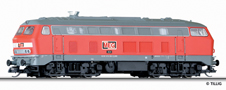 [Lokomotivy] → [Motorové] → [BR 218] → 02715: červená s šedou střechou a rámem, černý pojezd